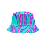 Swirls Pattern Design Bright Aqua Inside Out Bucket Hat (Kids)