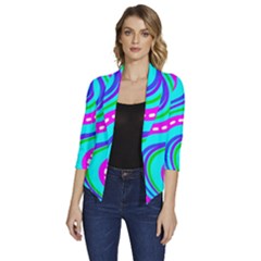 Women s Draped Front 3/4 Sleeve Shawl Collar Jacket 