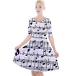 5e2d1c11-c7c0-4b1e-b5e9-1d02507e40e4 Quarter Sleeve A-Line Dress With Pockets