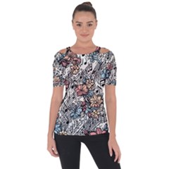 Shoulder Cut Out Short Sleeve Top 