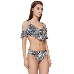 Ruffle Edge Tie Up Bikini Set	 