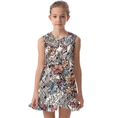 Kids  Pilgrim Collar Ruffle Hem Dress 