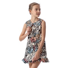 Kids  Pilgrim Collar Ruffle Hem Dress 