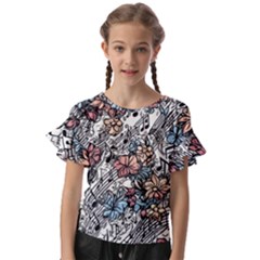 Kids  Cut Out Flutter Sleeves 