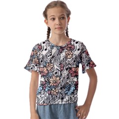 Kids  Cuff Sleeve Scrunch Bottom T-Shirt 