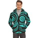 Koru Neon Teal Men s Hooded Quilted Jacket