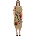 Chinese Plum Blossom Spring - Copy Cold Shoulder Loose Fit Dress With Pockets