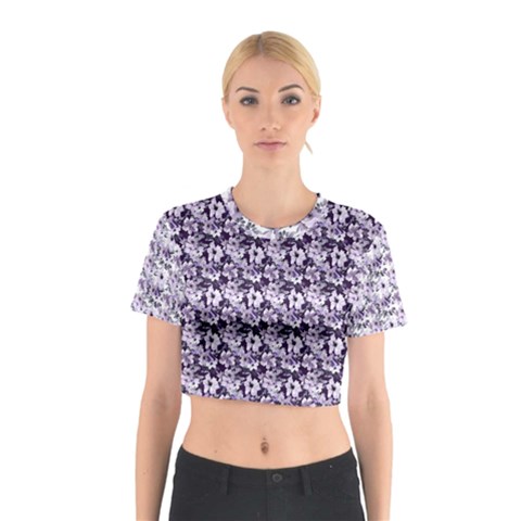 Purple Roses 1 Purple Roses Cotton Crop Top from ArtsNow.com