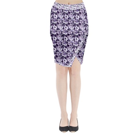 Purple Roses 1 Purple Roses Midi Wrap Pencil Skirt from ArtsNow.com