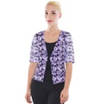 Purple Roses 1 Purple Roses Cropped Button Cardigan