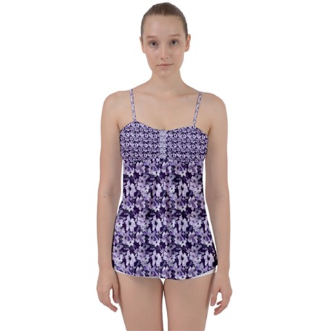 Purple Roses 1 Purple Roses Babydoll Tankini Top from ArtsNow.com