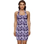 Purple Roses 1 Purple Roses Sleeveless Wide Square Neckline Ruched Bodycon Dress