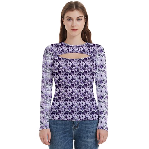 Purple Roses 1 Purple Roses Women s Cut Out Long Sleeve T