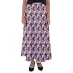 Pink Roses 02 Pink Roses 01 Flared Maxi Skirt