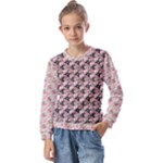 Pink Roses 02 Pink Roses 01 Kids  Long Sleeve T-Shirt with Frill 
