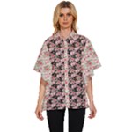 Pink Roses 02 Pink Roses 01 Women s Batwing Button Up Shirt