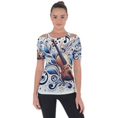 Shoulder Cut Out Short Sleeve Top 