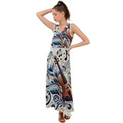 V-Neck Chiffon Maxi Dress 