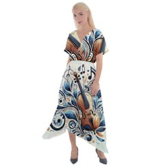 Cross Front Sharkbite Hem Maxi Dress 