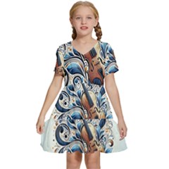 Kids  Short Sleeve Tiered Mini Dress 