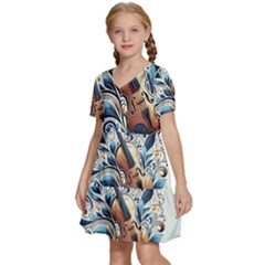 Kids  Short Sleeve Tiered Mini Dress 