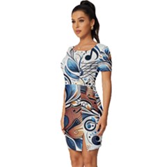 Fitted Knot Split End Bodycon Dress 