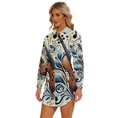 Womens Long Sleeve Shirt Dress 