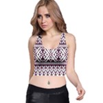 Illustration Ukrainian Folk Seamless Pattern Ornament Racer Back Crop Top