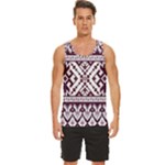 Illustration Ukrainian Folk Seamless Pattern Ornament Men s Wide Collar Tank Top