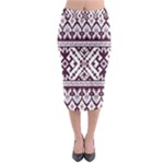 Illustration Ukrainian Folk Seamless Pattern Ornament Midi Pencil Skirt