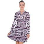 Illustration Ukrainian Folk Seamless Pattern Ornament Long Sleeve Panel Dress