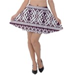 Illustration Ukrainian Folk Seamless Pattern Ornament Velvet Skater Skirt