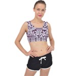 Illustration Ukrainian Folk Seamless Pattern Ornament V-Back Sports Bra