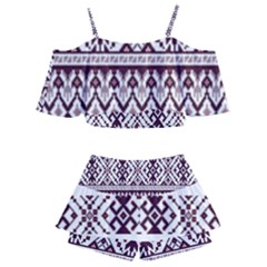 Kids  Off Shoulder Skirt Bikini 