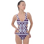 Illustration Ukrainian Folk Seamless Pattern Ornament Side Cut Out Swimsuit