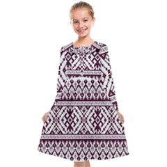 Illustration Ukrainian Folk Seamless Pattern Ornament Kids  Midi Sailor Dress from ArtsNow.com