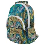 Abstract petals Rounded Multi Pocket Backpack