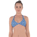 Blue Roses Garden Halter Neck Bikini Top