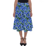 Blue Roses Garden Perfect Length Midi Skirt