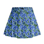 Blue Roses Garden Mini Flare Skirt