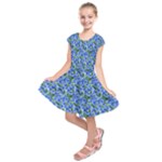 Blue Roses Garden Kids  Short Sleeve Dress