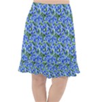 Blue Roses Garden Fishtail Chiffon Skirt