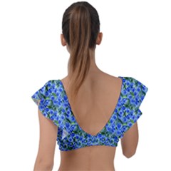 Plunge Frill Sleeve Bikini Top 