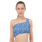 Blue Roses Garden Spliced Up Bikini Top 