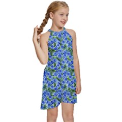 Kids  Halter Collar Waist Tie Chiffon Dress 