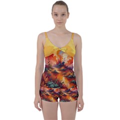 Tie Front Two Piece Tankini 