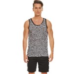 Fuck You Phrase Sketchy Drawing Motif Random Pattern Black Backgrond Men s Wide Collar Tank Top