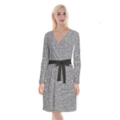 Long Sleeve Velvet Front Wrap Dress 