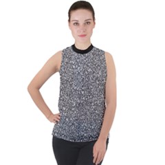 Mock Neck Chiffon Sleeveless Top 