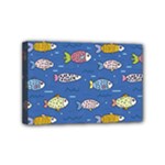 Sea Fish Blue Submarine Animals Patteen Mini Canvas 6  x 4  (Stretched)